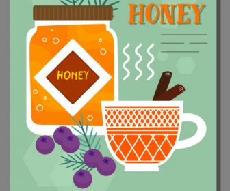 蜂蜜茶廣告海報古典平面設計