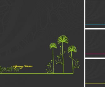 Horizontal Version Of The Tree Backgrounds Vector
