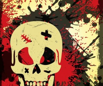 Horror Skull Background Grunge Style Decoration