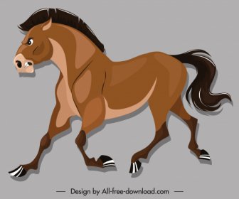Horse Icon Colored Cartoon Sketch