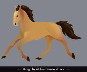 Pferd Symbol Dynamisches Handgezeichnetes Design