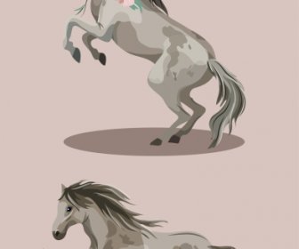 horse icons dynamic sketch handdrawn classic