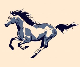 Pintura De Cavalo Esboço Dinâmico Esboço Vintage Desenhado à Mão