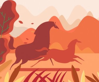 Ngựa Sơn Căn Hộ Tối Màu đỏ Cổ điển Trang Trí