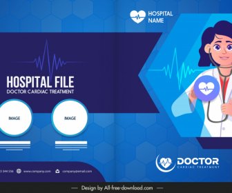 Hospital File Doctor Cardiac Treatments Brochure Template