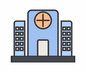 Hospital Line Filled Icon