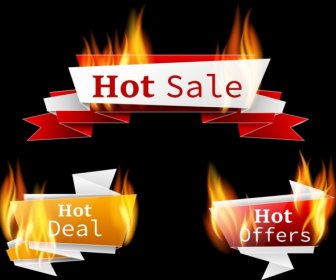 Hot Sales Design Elements Fire Icons 3d Origami