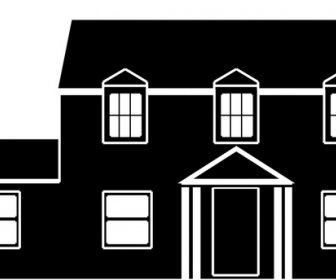 House Design Sketch Illustration With Silhouette Style
