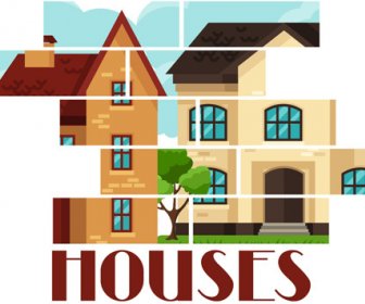 House Flat Style Vector Background