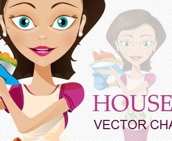 housewife vector character