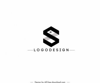 Housing Logo Template Text Decor Black White Design