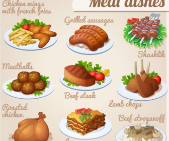 Huge Collection Of Various Food Icons Vector