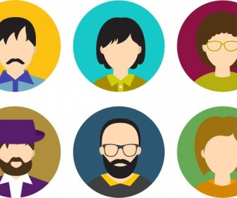 human faces collection various draft design