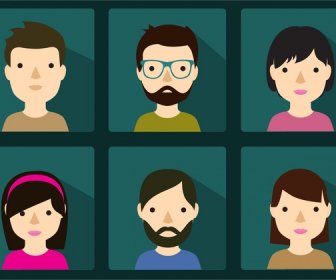 human faces collection various styles design