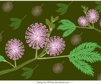 卑微的植物畫五顏六色的經典模糊素描