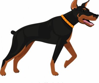 Hunting Dog Icon Colored Cartoon Design