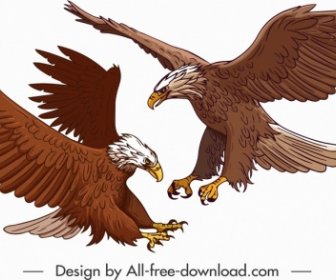 사냥 독수리 그림 색된 만화 스케치