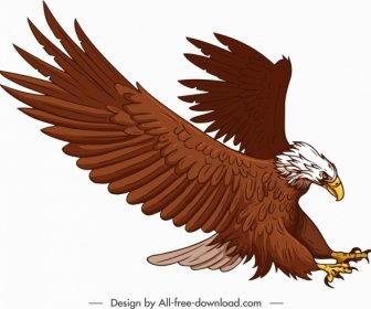 Pintura De águia A Caçar Colorido Desenho Desenho Animado