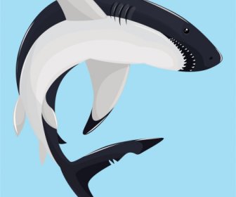 Caza Tiburones Pintura De Color Dibujo De Historieta