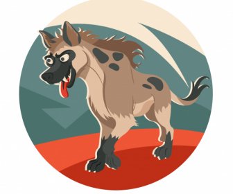 Hyena Animal Icon Kartun Karakter Sketsa
