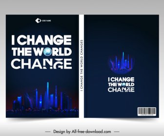 i change the world changes banner templates modern dark design city scene sketch