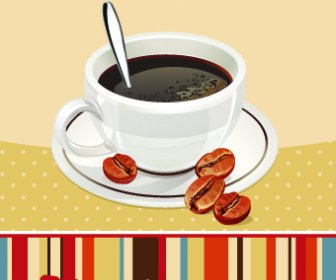 Amo Il Caffè Tema Poster Design Vettoriale