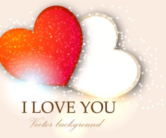 I Love You Two Heart Valentine Background