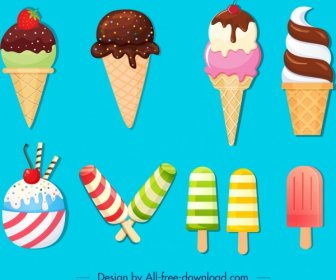 Ice Cream Background Colorful Modern Design