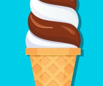 아이스크림 아이콘 밀크 초콜릿 테마 트위스트 장식