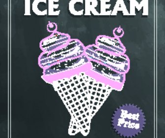 アイスクリーム ビンテージ ポスター ベクトル