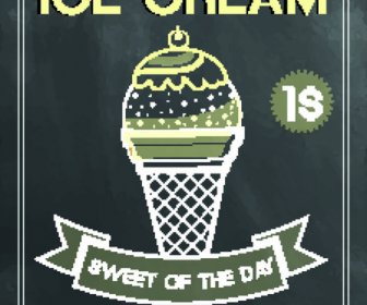 Ice Cream Vintage Poster Vector