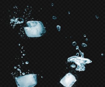 Ice Cube With Water Vector Background
