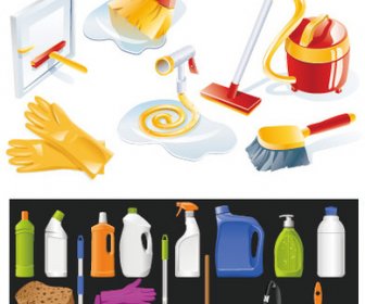 Icon Cleaning Supplies Vector