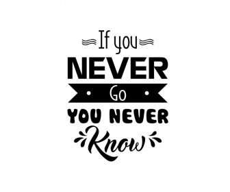 If You Never Go You Never Know Quotation Poster Typography