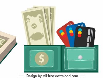 収入デザイン要素貯蓄キャッシュカードコインスケッチ