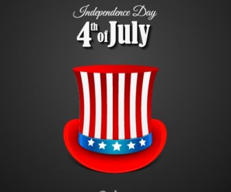 плакат на День независимости со шляпой в американском стиле