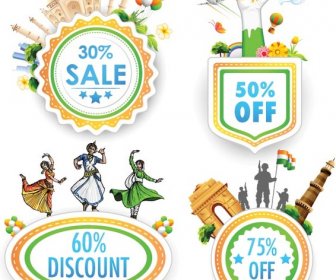 India Independence Day Shopping Sale Vector Badge