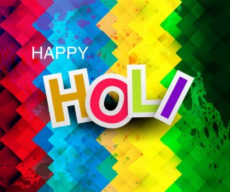 Indyjski Festiwalu Holi Szczęśliwy Odrobina Jasny Kolorowy Uroczystości Wektor Wzór