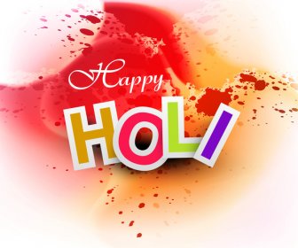 Indienne Joyeux Holi Festival Splash Lumineux Colorés Célébrations Vector Design
