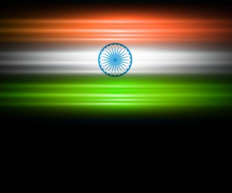 Indische Flagge Schwarz Helle Stilvolle Tricolor Vektor