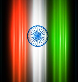 Indian Flag Czarny Jasno Stylowe Tricolor Wektor