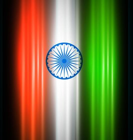 Bendera India Hitam Vektor Tiga Warna Cerah Yang Bergaya Desain