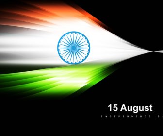 Bendera India Hitam Gelombang Tiga Warna Cerah Ilustrasi