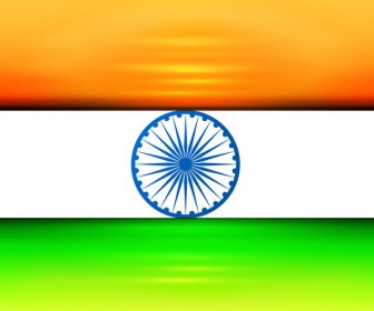 Ilustrasi Cerah Tiga Warna Floral Vector Bendera India