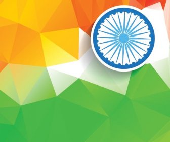 Bendera India Warna Hari Kemerdekaan Mosaik Latar Belakang Vektor