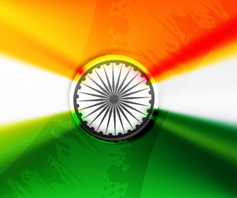 Bendera India Grunge Tiga Warna Fantastis Gelombang