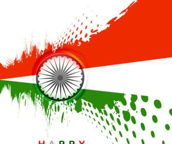 Indian Flag Fantastic Tricolor Grunge Wave