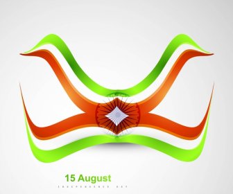 Indian Flag Elegante Ola Creativa Ilustracion Vectorial