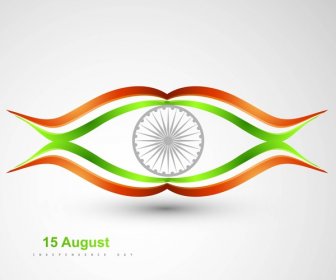 Indian Flag Stylish Tricolor Creative Wave Vector