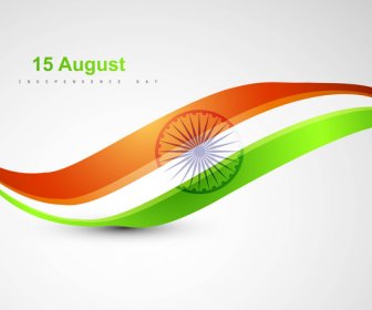 Bendera India Bergaya Gelombang Latar Belakang Yang Indah